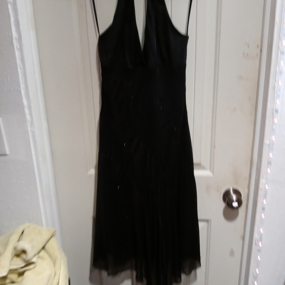 Black halter sparkle dress